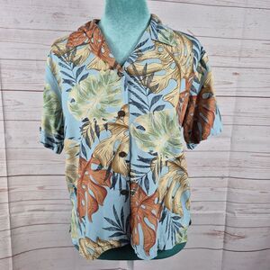 Vtg Hawaiian Reserve Women's Shirt Sz S Tiki Island Tropical USA Beachy Vacay